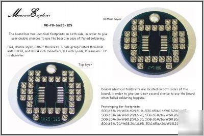 Me-pb-SM25-325 smd/smt adapter prototype board 