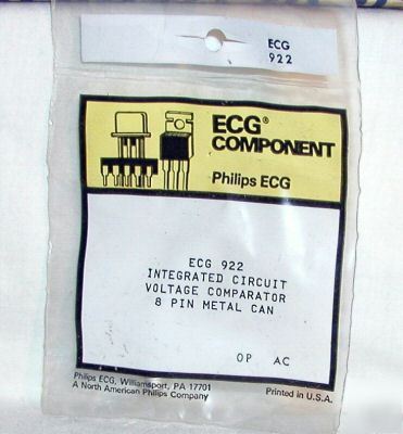 New ECG922 NTE922 voltage comparator metal can surplus