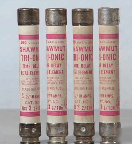 Shawmut 3 2/10A fuse lot of 4 