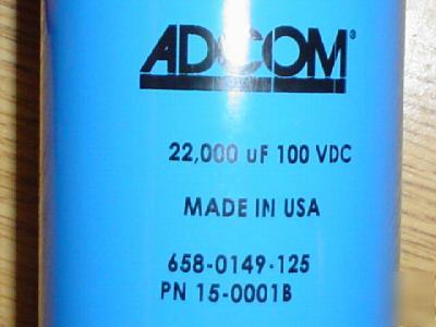 New 2PCS adcom 100V 22000UF computer grade capacitors 