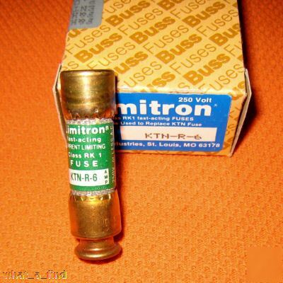 New buss limitron ktn-r-6 fuse KTNR6 6 amp 250 volt