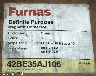 New furnas 42BE35AJ106 contactor controller 24 v coil 