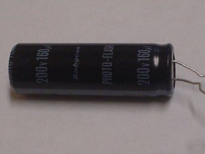 New 2PCS rubycon 200V 160UF photo flash capacitors 