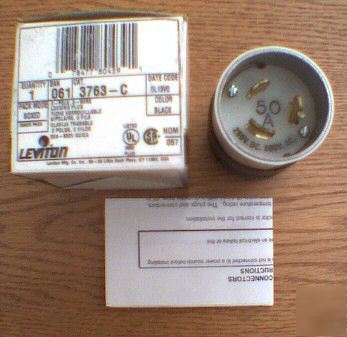 New leviton 3763C 3763-c plug locking 50 a 600 vac