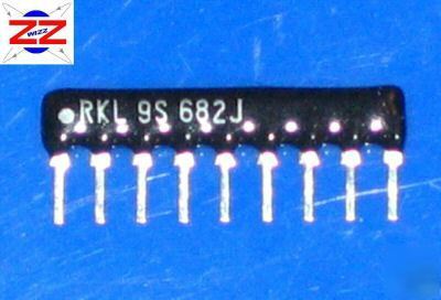 6K8 resistor network sil 9-pin 8 resistors - resnet