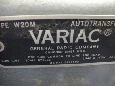 Gr enclosed W20M bench variac transformer 20AMP 0-140V