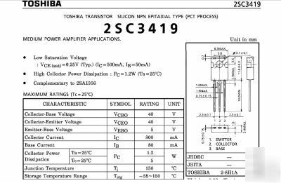 Rf pa 2SC3419 si-n 40V 0.8A 5W 100MHZ kenwood ts-940S