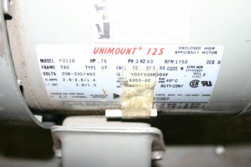 Unimount 125 enclosed high efficency motor hp .75