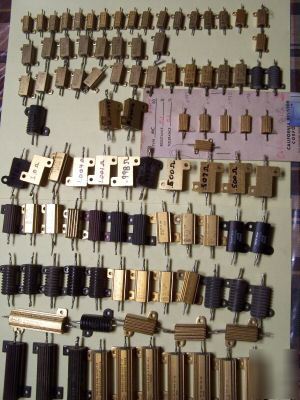 V* big lot 100 dale resistors 8W - 50W .1 ohm - 10K ohm