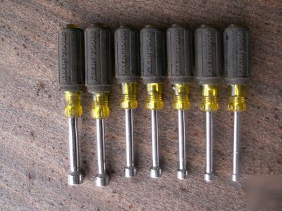 Set of 7 klein tools nut drivers from 3/16