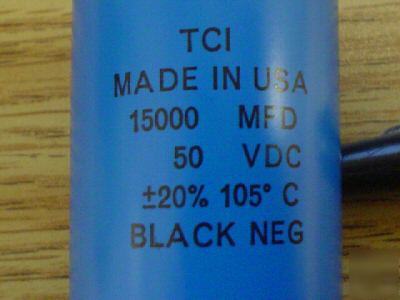 10 tci 50V 15,000UF 105C snap-in capacitors 