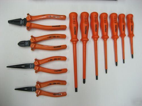 Electrician's insulated tool sd/plier set proto J9511