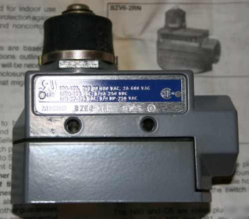 Microswitch - limit switch 600VAC 250VDC BZE6-2RN 