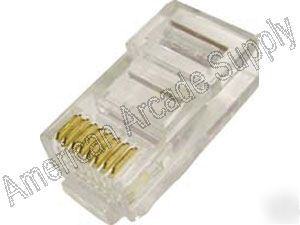 New 25 4C 6X4 RJ11 flat wire modular phone plugs, data