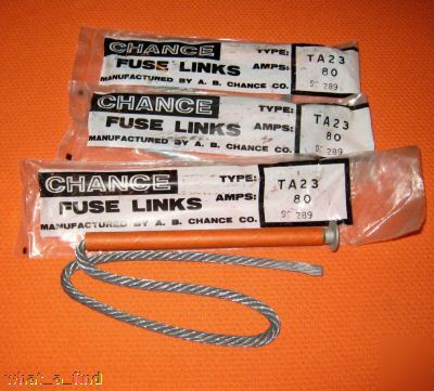 New lot 3 chance fuse links type TA23 80 amps nip