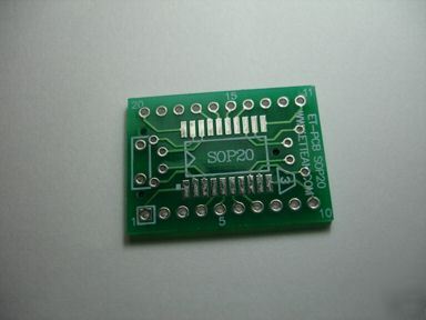 Sop to dip 20 pin adapter pcb smd convert