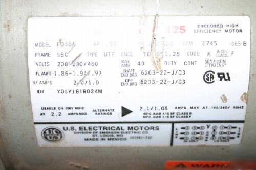 Unimount 125 enclosed high efficency motor hp .50