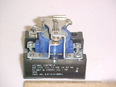 Deltrol spdt relay 12 v coil 30 amp 120/240 v