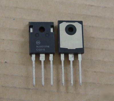 2 pcs, MJW21194 audio output amp transistor 250V 200W 