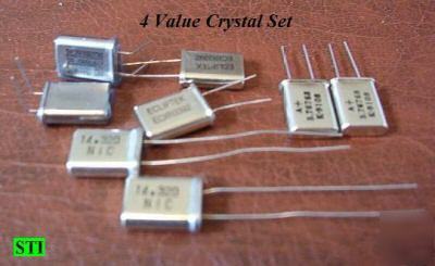 Crystals - 4 values - lot of 8 (5.76768 to 40.320 mhz)