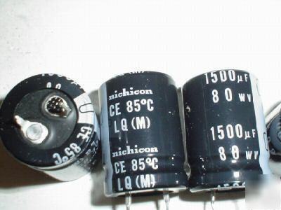 New 25 nichicon lq series 80V 1500UF snap in capacitors 