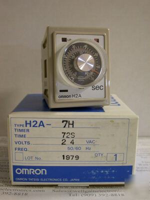 New omron H2A-7H 24VAC timer 0-72S spdt 2A 250VAC 8 pin 