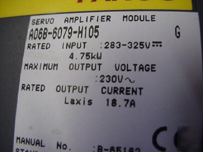 Factory referb fanuc ac servo drive A06B-6079-H105