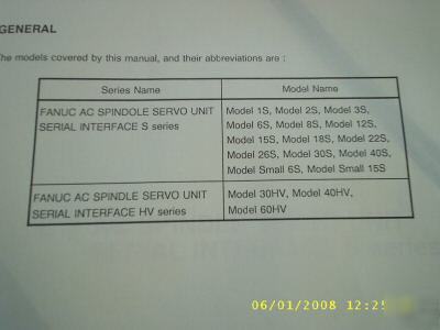 Fanuc cnc manual ac spindle servo maintenance