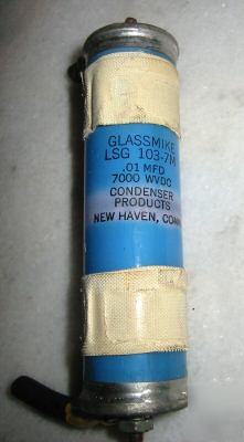 Glassmike high voltage capacitor .01UF 7000 wv dc