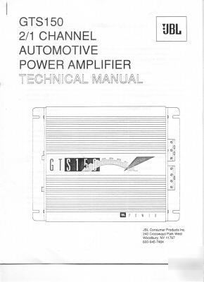 Jbl GTS150 power amplifier technical service manual pdf