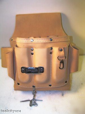 New electricians tool pouch brown leather ( ) ^