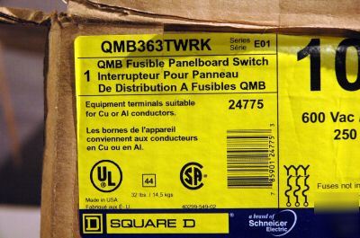 New square d interrupter QMB363TWRK panel board switch 