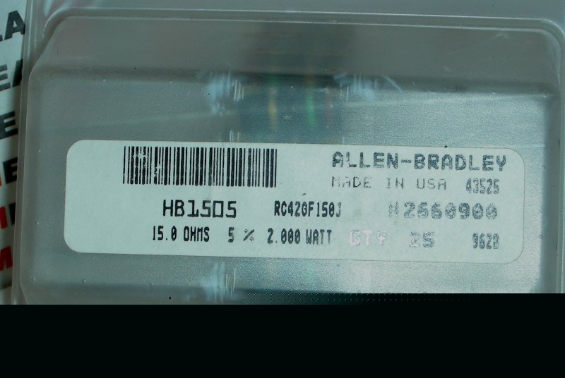 Resistor 15OHM 2W allen-bradley HB1505 RC420F150J 25@