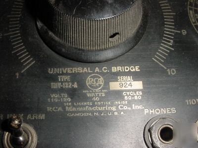 Universal a.c. bridge rca type tmv-123-a vintage