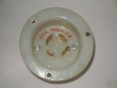 Used hubbell HBL2435 L16-20P 20A 480V flanged inlet