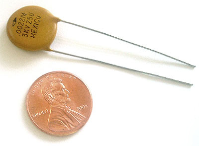 High voltage ceramic disc capacitor ~ .0022UF 3KV (20)