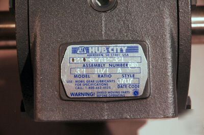 Hub city single drive worm gear speed reducer- as is 