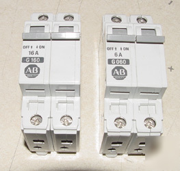 2PC allen bradley 1492-CB2 circuit breaker 16 & 6 amp
