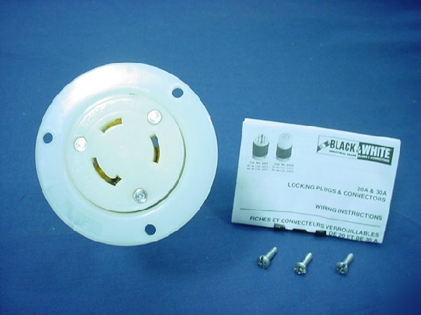 Leviton L11-30 locking flanged outlet 30A 250V 3PH