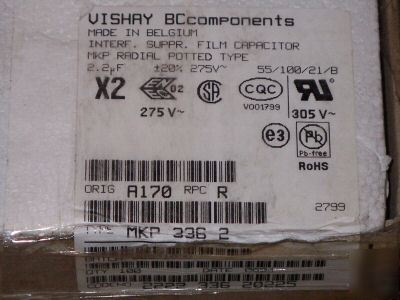 Lot of 100 vishay film capacitor mkp radial potted 275V