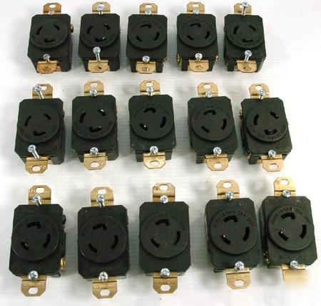 Lot of 15 nema L6-20-r twist lock receptacle 20A 250VAC