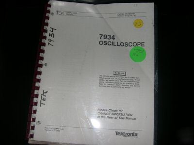 Tek 7934 oscilloscope operators manual