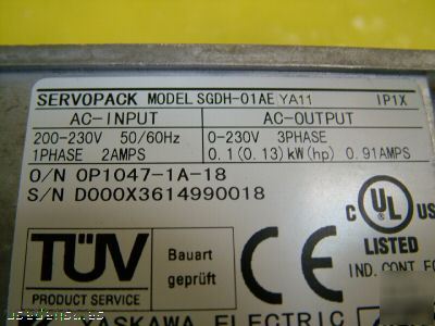 Yaskawa servopack servo drive sgdh-01AE-YA11