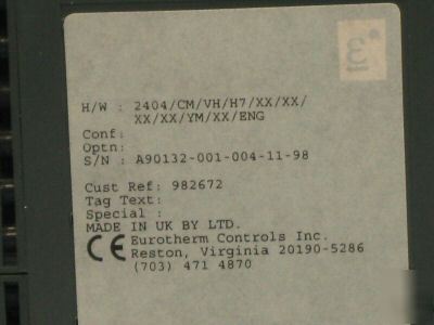 Eurotherm 2404 temperature control unit