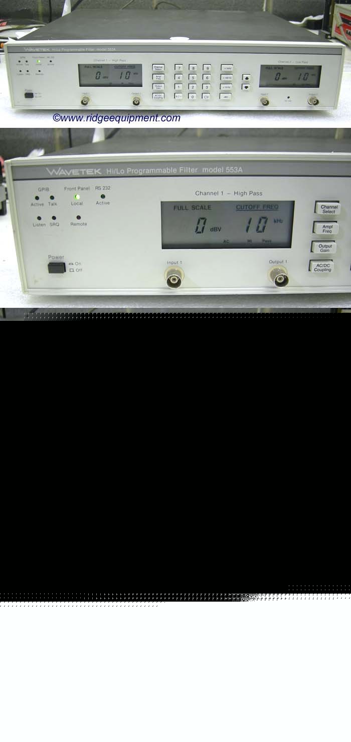 Wavetek 553A hi-lo programmable filter *works well*