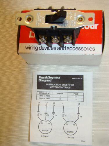 Pass & seymour 7803 30A 3-pole manual motor controller