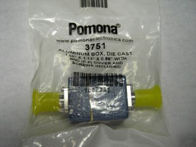 Pomona mini aluminum box w cover bnc female connectors