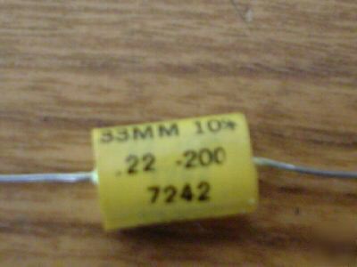 100 wesco 200V .22UF axial mylar capacitor capacitors