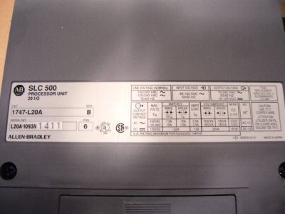 Ab slc 500 processor unit 1747-L20A