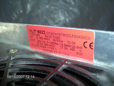 Danfoss drive vlt 6022 model 175Z7366 20 hp 460V 